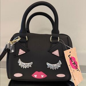 🆕 BETSEY JOHNSON Luv Betsey Harley Crossbody Bag Black Cat NWT